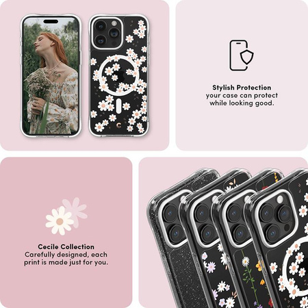 Spigen Cyrill Cecile Mag MagSafe - Etui do iPhone 15 Pro Max (White Daisy)