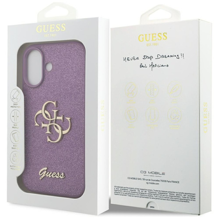 Guess Fixed Glitter Big 4G - Etui iPhone 17 (liliowy)