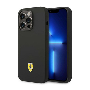 Ferrari Silicone Metal Logo - Etui iPhone 14 Pro (czarny)