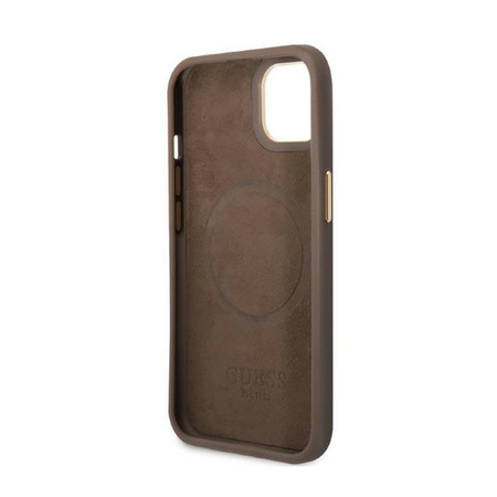 Guess 4G Logo Plate MagSafe - Etui iPhone 13 (brązowy)