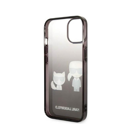 Karl Lagerfeld Gradient Ikonik Karl & Choupette - Etui iPhone 14 (czarny)
