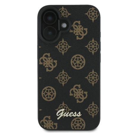 Guess Peony Script MagSafe - Etui iPhone 16 Plus (czarny)