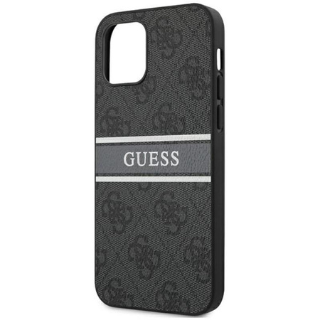 Guess 4G Printed Stripe – Etui iPhone 12 mini (szary)
