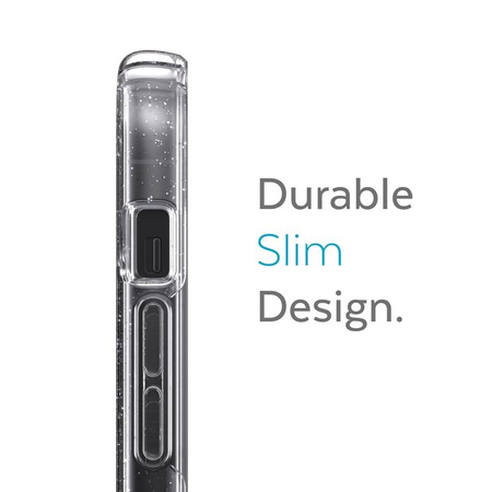 Speck Presidio Perfect-Clear with Glitter - Etui iPhone 13 z powłoką MICROBAN (Clear/Platinum Glitter)