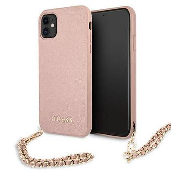 Guess Saffiano Chain - Etui iPhone 11 (różowy)