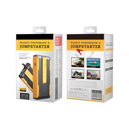 WEKOME CP-F60 PowerBoost Car Jump Starter - Zasilacz awaryjnego rozruchu samochodu + Power bank (Czarny / Pomarańczowy)
