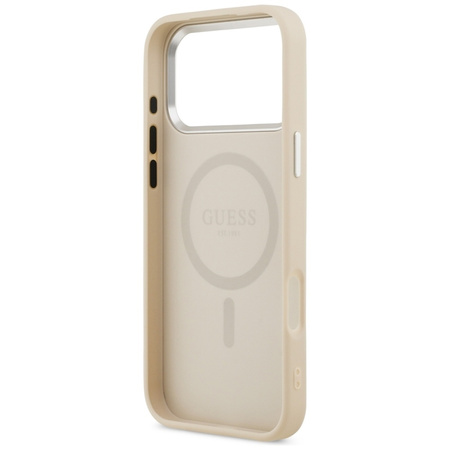 Guess Triangle Logo MagSafe - Etui iPhone 17 Pro Max (beżowy)