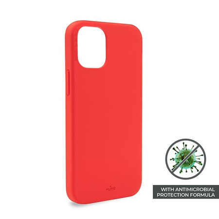 PURO ICON Cover - Etui iPhone 12 Mini z ochroną antybakteryjną (czerwony)