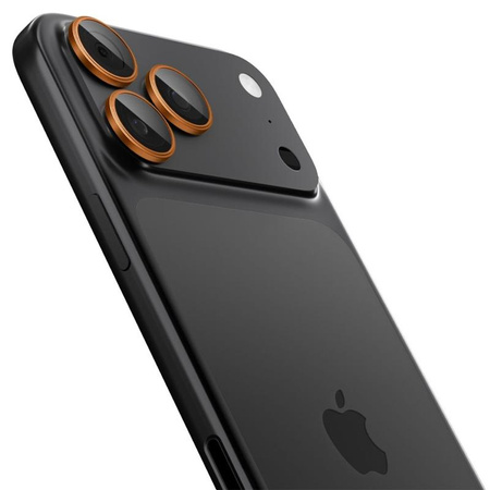 Spigen Optik Pro GLAS.TR EZ Fit Camera Protector 2-Pack - Szkło ochronne na obiektyw do iPhone 16 Pro / 16 Pro Max / 17 Pro / 17 Pro Max (2 szt) (Orange)