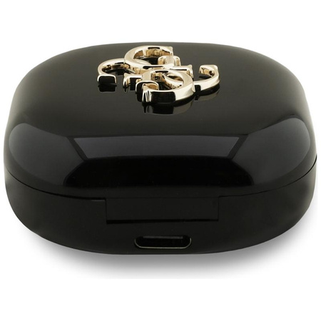 Guess 4G Metal Logo - Słuchawki Bluetooth TWS + etui ładujące (czarny)