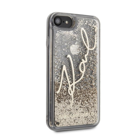 Karl Lagerfeld Signature Glitter Case - Etui iPhone SE 2020 / 8 / 7 (Gold)