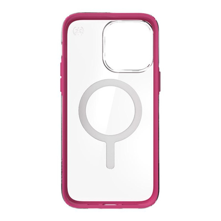 Speck Presidio Perfect-Clear with Impact Geometry + MagSafe - Etui iPhone 14 Pro Max z powłoką MICROBAN (Clear / Digital Pink)