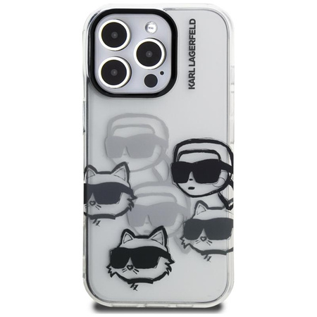Karl Lagerfeld IML Multi K&C Head Pattern - Etui iPhone 16 Pro (przezroczysty)