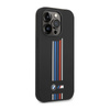 BMW Silicone Vertical Tricolor Lines - Etui iPhone 14 Pro Max (czarny)