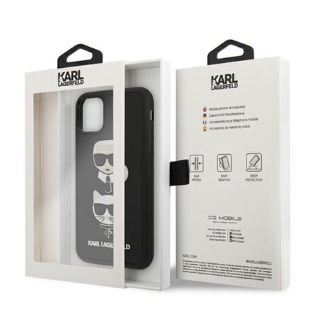 Karl Lagerfeld 3D Rubber Karl & Choupette Heads – Etui iPhone 11 (czarny)