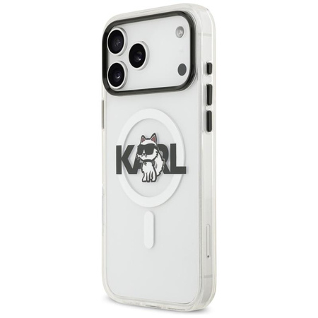 Karl Lagerfeld IML Choupette Sketch Logo MagSafe - Etui iPhone 17 Pro (przezroczysty)