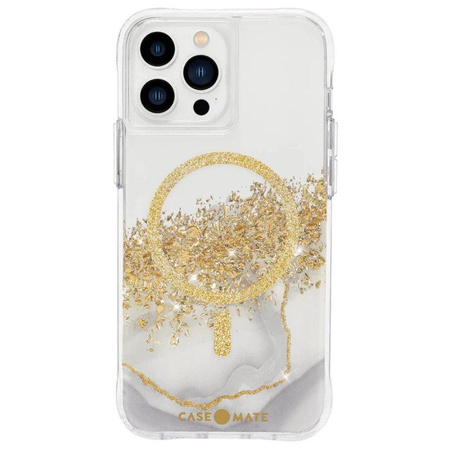 Case-Mate Karat MagSafe - Etui iPhone 13 Pro zdobione złotem (Marble)