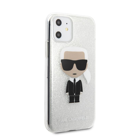 Karl Lagerfeld Iconic Karl - Etui iPhone 11 (Silver Glitter)