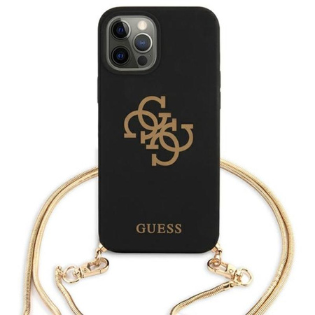 Guess 4G Big Logo Chain - Etui iPhone 12 / iPhone 12 Pro (czarny)