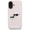 Karl Lagerfeld Silicone Double Heads Print MagSafe - Etui iPhone 16 (różowy)