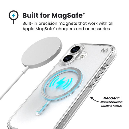Speck Presidio Perfect Clear MagSafe - Etui iPhone 17 (Clear / Silver)