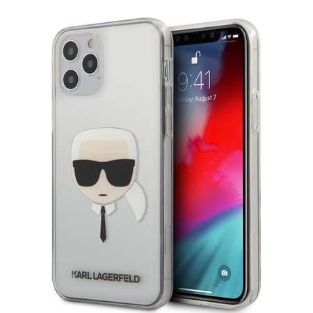 Karl Lagerfeld Head - Etui iPhone 12 / iPhone 12 Pro (przezroczysty)