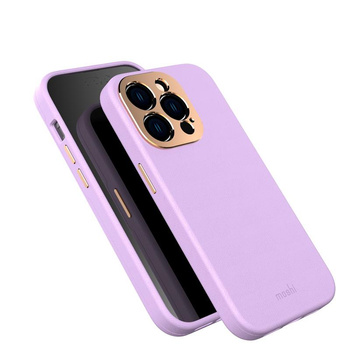 Moshi Napa Slim MagSafe - Skórzane etui iPhone 14 Pro (Lavender Purple)