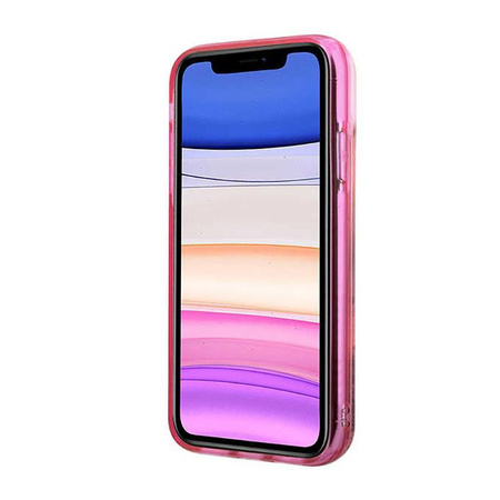 Karl Lagerfeld Liquid Glitter NFT Choupette Head - Etui iPhone 11 (różowy)