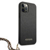Guess Saffiano Chain - Etui iPhone 12 Pro Max (czarny)