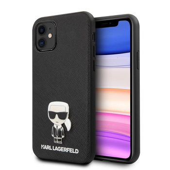 Karl Lagerfeld Saffiano with Pin Ikonik - Etui iPhone 11 (black)