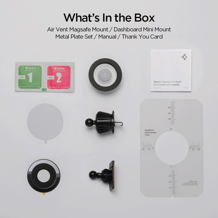 Spigen MFT13 Magnetic Dashboard & Vent Car Mount - Magnetyczny uchwyt samochodowy MagSafe (Czarny)