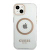 Guess Metal Outline Magsafe - Etui iPhone 13 (przezroczysty / złoty)