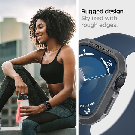 Spigen Rugged Armor - Obudowa do Apple Watch 4/5/6/7/8/9/SE 44/45 mm (Dark Grey)