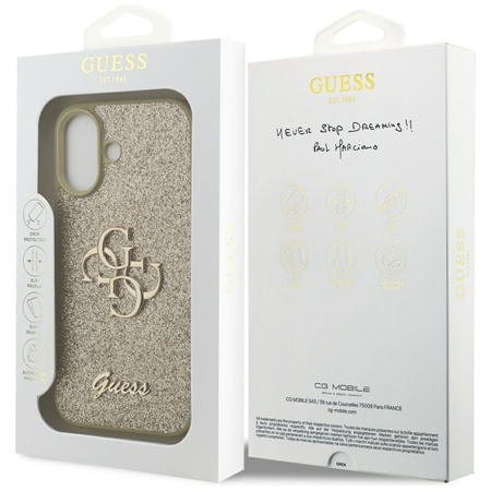 Guess Fixed Glitter Big 4G - Etui iPhone 17 (złoty)