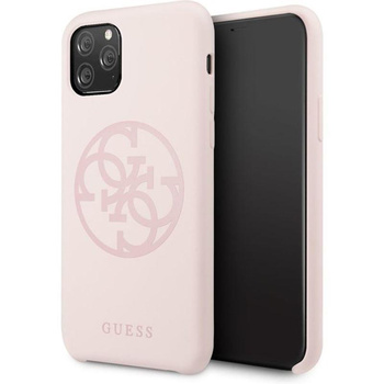 Guess Silicone 4G Tone to Tone - Etui iPhone 11 Pro Max (Light Pink)