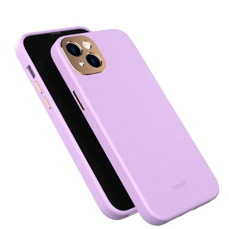 Moshi Napa Slim MagSafe - Skórzane etui iPhone 14 Plus (Lavender Purple)