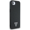 Guess Grained Triangle MagSafe - Etui do iPhone 16e (czarny)