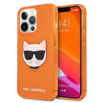 Karl Lagerfeld Choupette Head - Etui iPhone 13 Pro Max (fluo pomarańczowy)