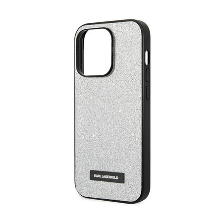 Karl Lagerfeld Glitter Plaque Logo - Etui iPhone 14 Pro Max (srebrny)