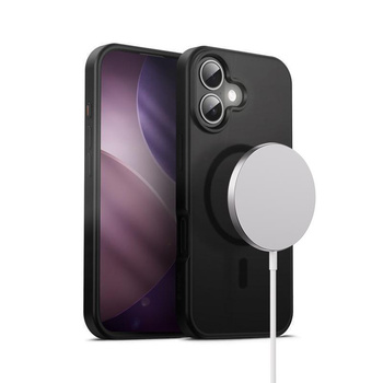Crong Hybrid Frost MAG Cover - Etui MagSafe iPhone 17 (czarny)