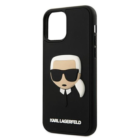 Karl Lagerfeld 3D Rubber Karl's Head - Etui iPhone 12 / iPhone 12 Pro (czarny)