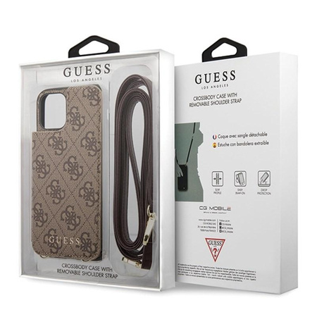 Guess 4G Crossbody - Etui z kieszeniami na karty i odpinaną smyczką iPhone 11 Pro (Brown)