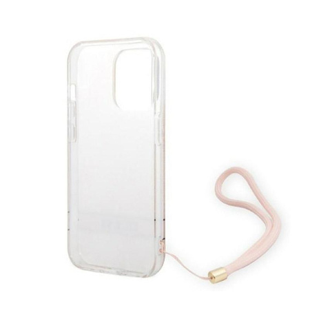 Guess 4G Print Cord - Etui ze smyczką iPhone 14 Pro (różowy)