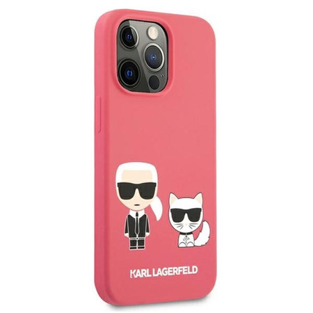 Karl Lagerfeld Silicone Karl & Choupette - Etui iPhone 13 Pro Max (fuksja)