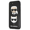 Karl Lagerfeld Embossed Case Karl & Choupette - Etui iPhone SE 2020 / 8 / 7 (czarny)