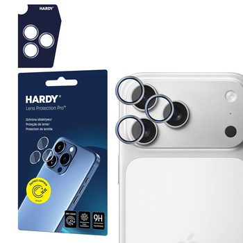 3mk HARDY Lens Protection Pro - Szkło na obiektyw aparatu iPhone 17 Pro / iPhone 17 Pro Max (Titanium Gray)