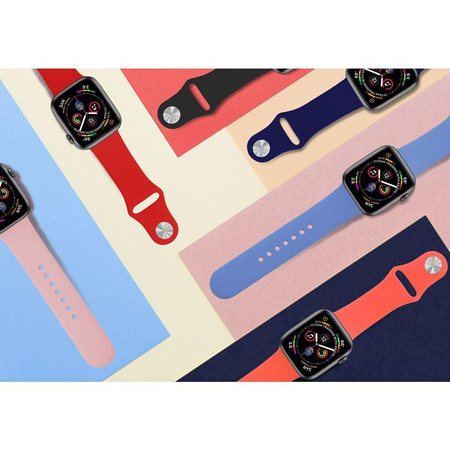 PURO ICON - Elastyczny pasek sportowy do Apple Watch 38/40/41 mm (S/M & M/L) (biały)