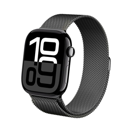 Crong Milano Steel - Pasek ze stali nierdzewnej do Apple Watch 42/44/45/46/49 mm (grafitowy)