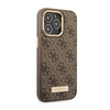 Guess 4G Logo Plate MagSafe - Etui iPhone 14 Pro (brązowy)