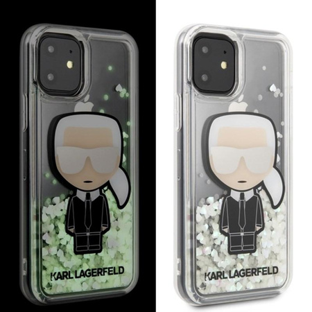 Karl Lagerfeld Glitter Glowdark Ikonik - Etui iPhone 11